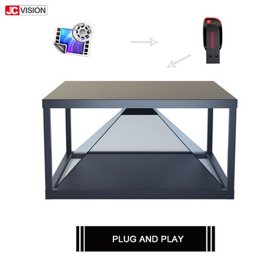 19 Duim het Transparante LCD Scherm Showcase van de het Glaspiramide van het 360 Graad 3D Hologram