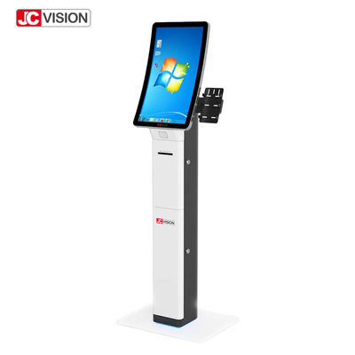 23.6 inch gebogen selfservice touchscreen kiosken Qr code scanner printer