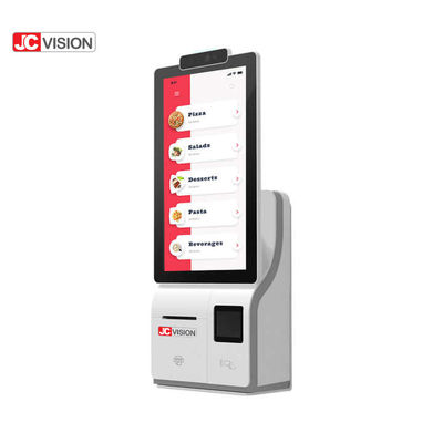 JCVISION Wit 15,6 inch zelfbediening Check Out Kiosk Android 11.0 Desktop POS Machine