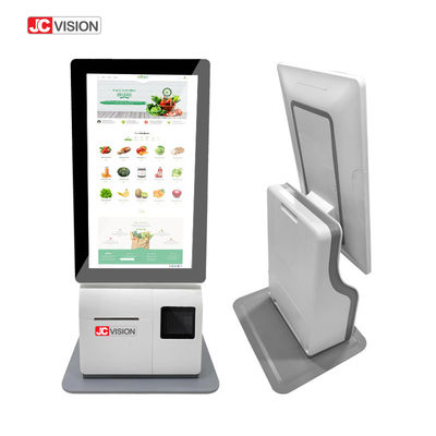JCVISION Wit 15,6 inch zelfbediening Check Out Kiosk Android 11.0 Desktop POS Machine