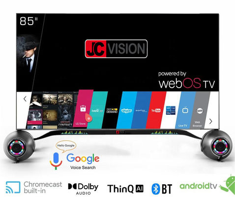 Digitaal signage-schermen voor binnenruimte 85 inch Smart 4K TV met Android 11 1 en 178x178 kijkhoek