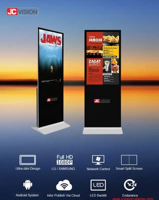 JCVISION 49 inch Witte aanpassingsvloer stand Digitale Sigange met optionele camera