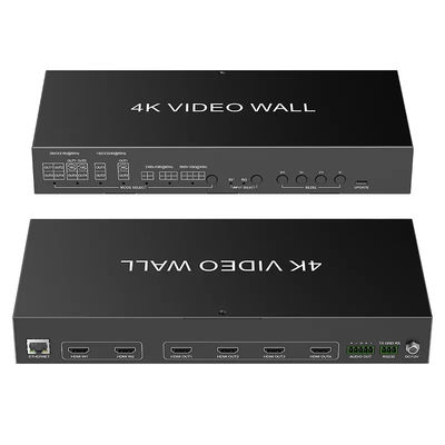 JCVISION 4K Video JCVISION Wall HDMI2.0 Matrix 2 in 4 uit met 2X2 Video wall output zelfadaptieve L/R audio output