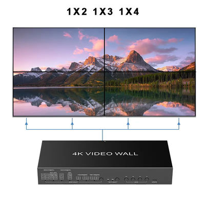 JCVISION 4K Video JCVISION Wall HDMI2.0 Matrix 2 in 4 uit met 2X2 Video wall output zelfadaptieve L/R audio output