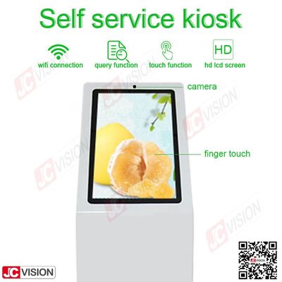 Jcvision 21,5 inch Digitaal Interactief Informatie Kiosk L Type Verticaal Scherm Aanraakscherm Kiosk Wit