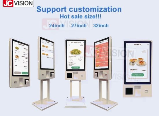 24 27 32 Inch POS Touchscreen Zelfbedieningskassa Betaalterminal McDonald's Fastfood Zelfbestelkiosk voor KFC/Restaurants