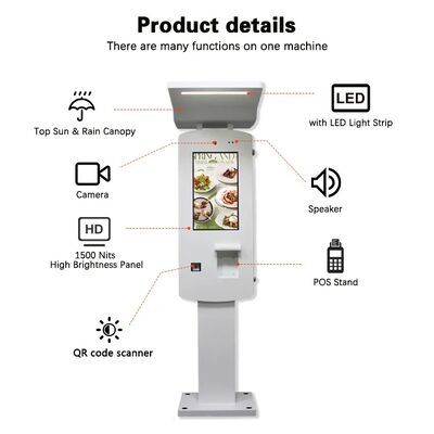 32 inch Outdoor Android PC Self Service Payment Kiosk met LED Strip