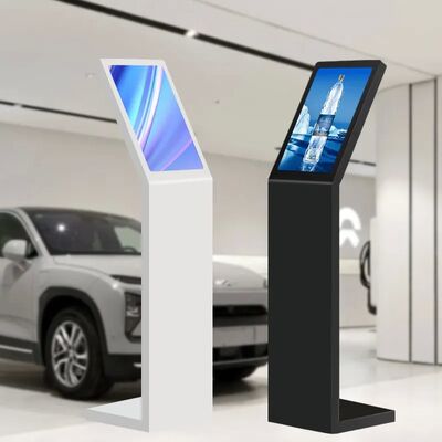 18.5 21,5 inch Self Service Digitaal Interactief Informatie Kiosk L Type Verticaal Scherm Aanraakscherm Kiosk Wit