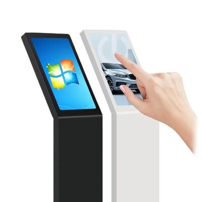 18.5 21,5 inch Self Service Digitaal Interactief Informatie Kiosk L Type Verticaal Scherm Aanraakscherm Kiosk Wit