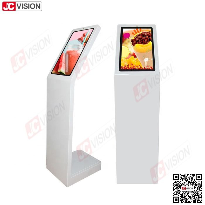 Jcvision 21,5 inch Digitaal Interactief Informatie Kiosk L Type Verticaal Scherm Aanraakscherm Kiosk Wit