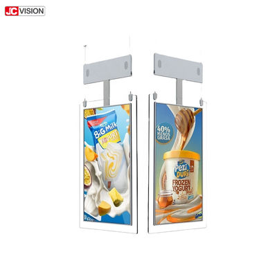 Dubbele het Schermvloer die Transparante LCD het Scherm Digitale Signage Kiosk bevinden zich